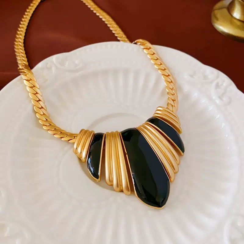 Vintage Geometric Gold Necklace