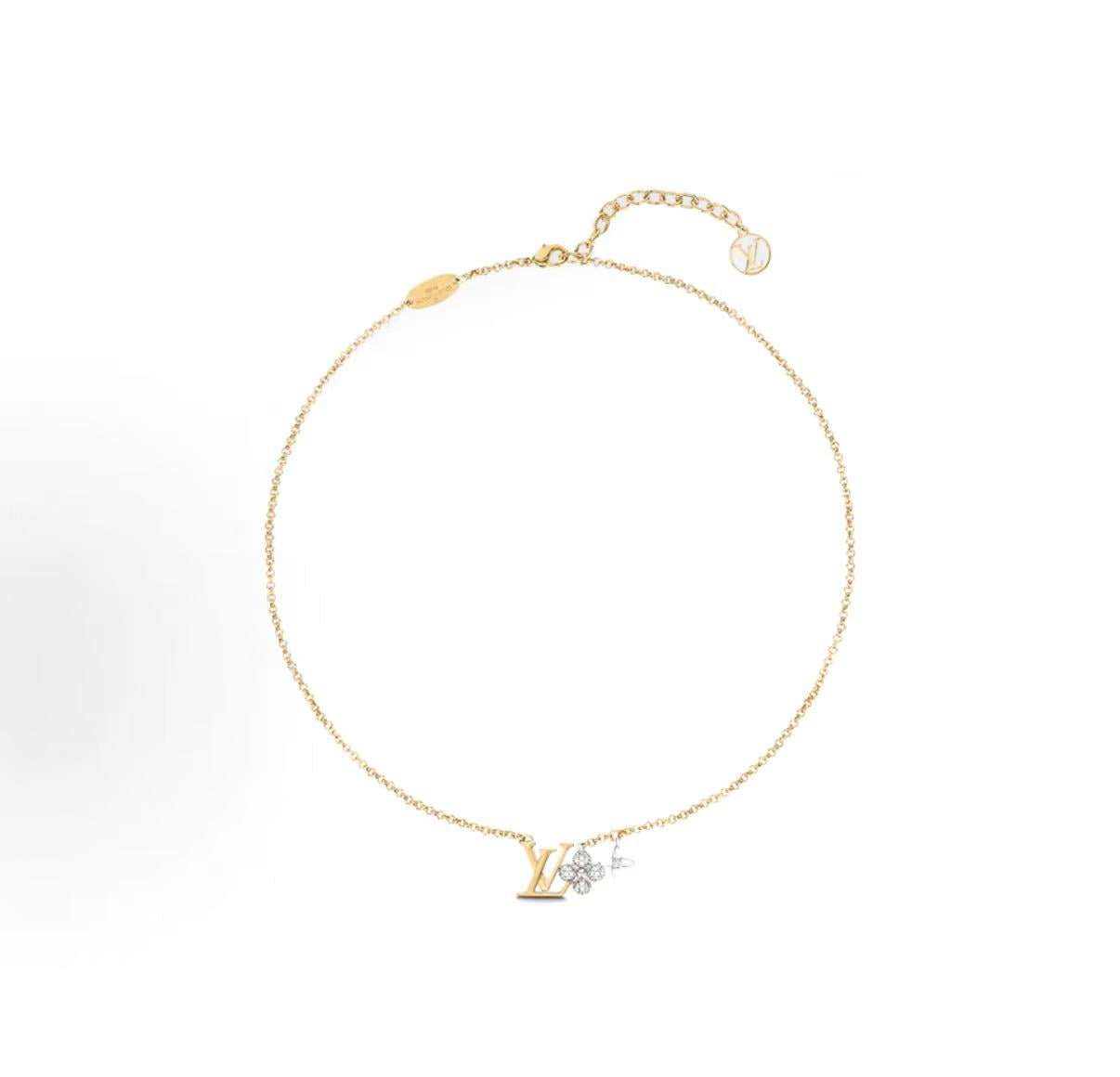 Monogram Cubic Zirconia Necklace