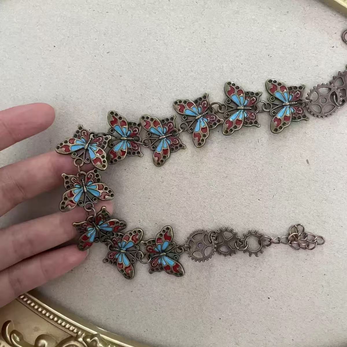 Steampunk Butterfly Necklace and Bracelet