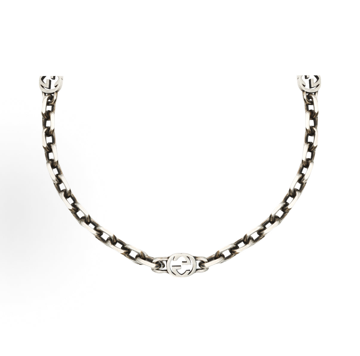 GG Double Buckle 925 Silver Necklace