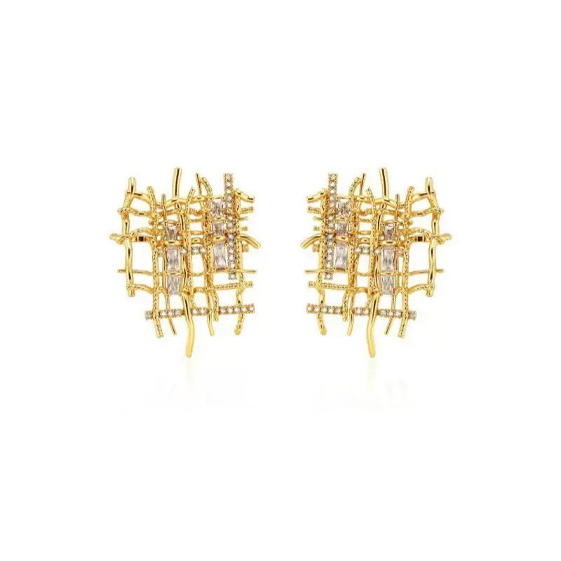 Vintage Woven Gemstone Earrings