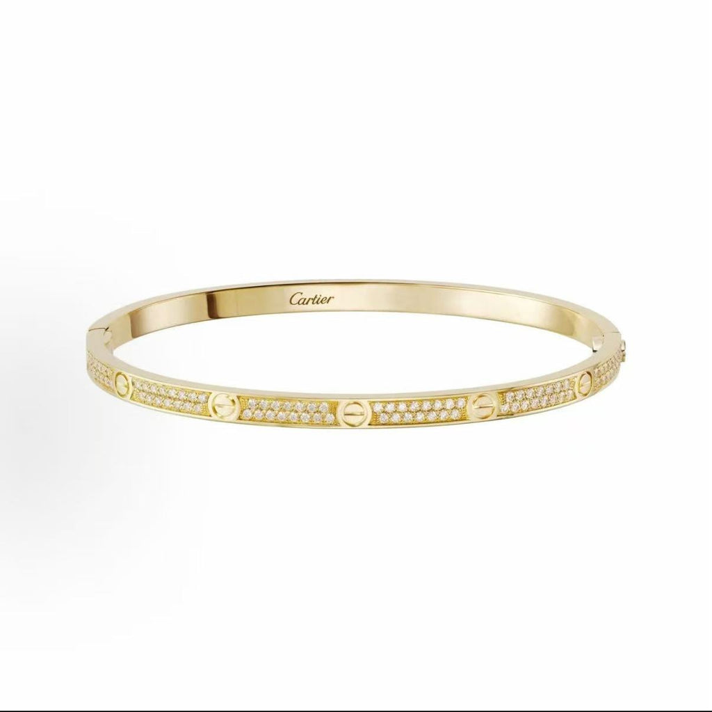 LOVE 18K Gold Slim Double-Row Diamond Bracelet