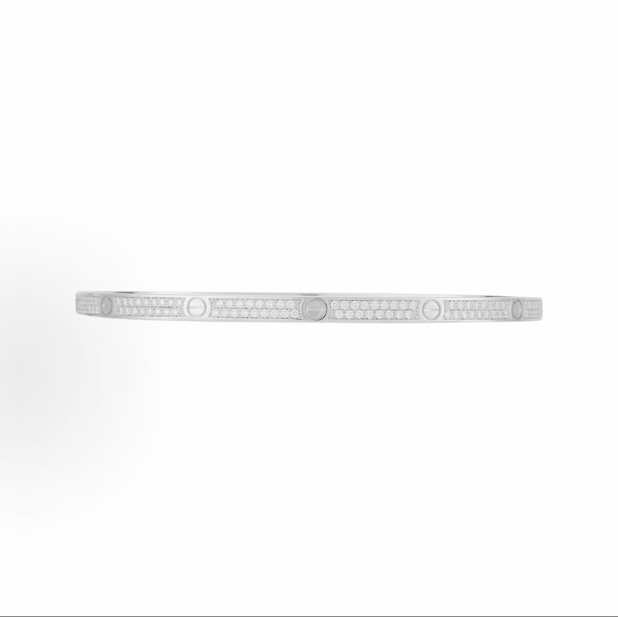 LOVE 18K Gold Slim Double-Row Diamond Bracelet