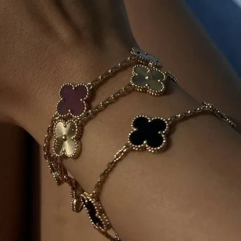 CLOVER Black/Gold Bracelet