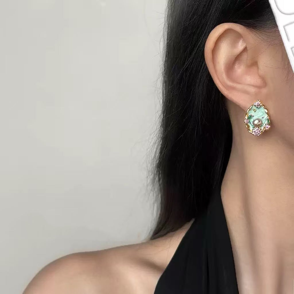 Monet Garden Pearl Earrings