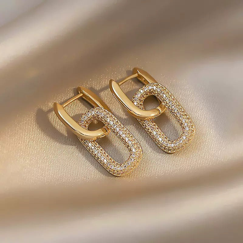 Oval Crystal Earrings