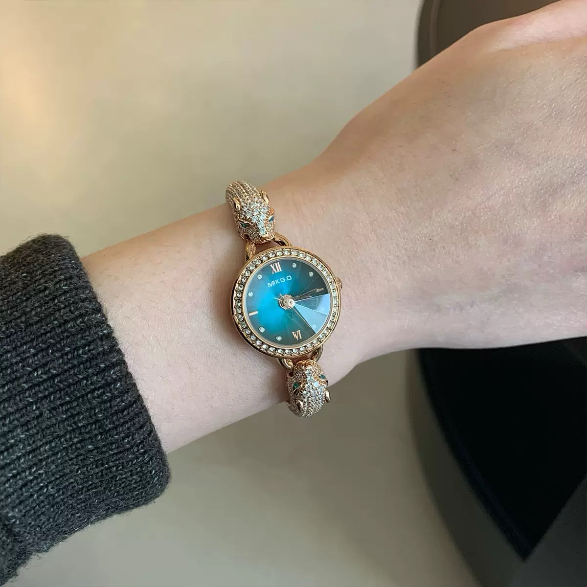 Diamond-Embellished Leopard Watch