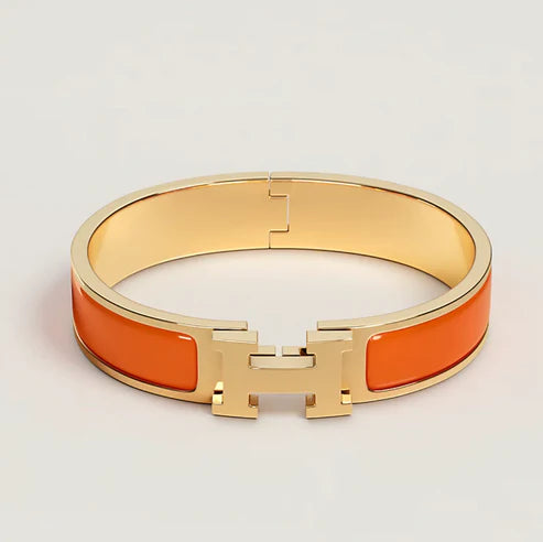 Enamel titanium-steel H bracelet