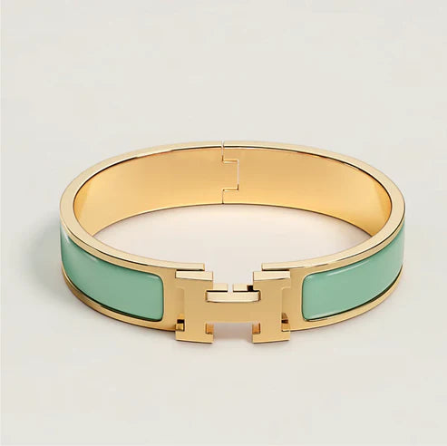 Enamel titanium-steel H bracelet