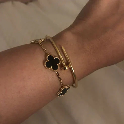 CLOVER Black/Gold Bracelet