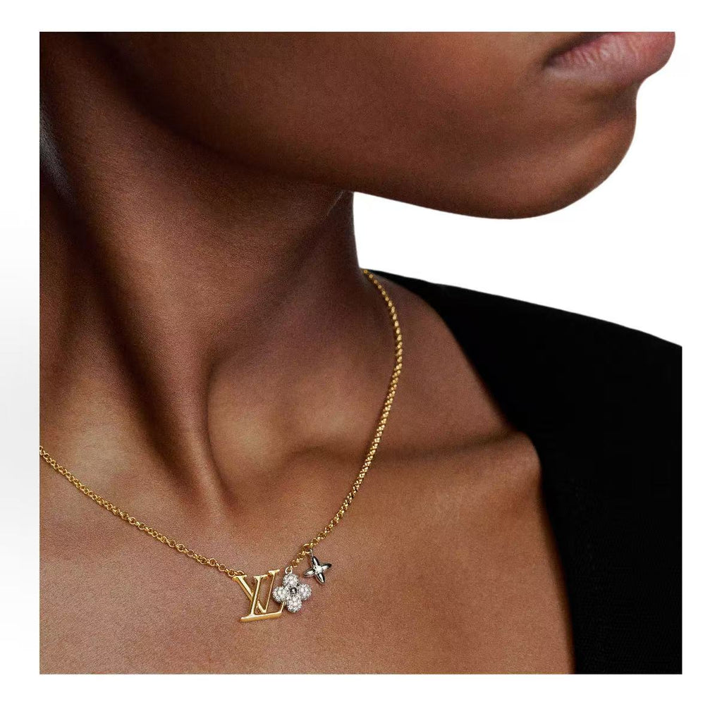 Monogram Cubic Zirconia Necklace