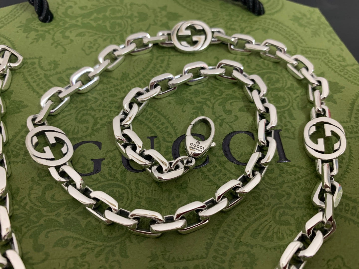 GG Double Buckle 925 Silver Necklace