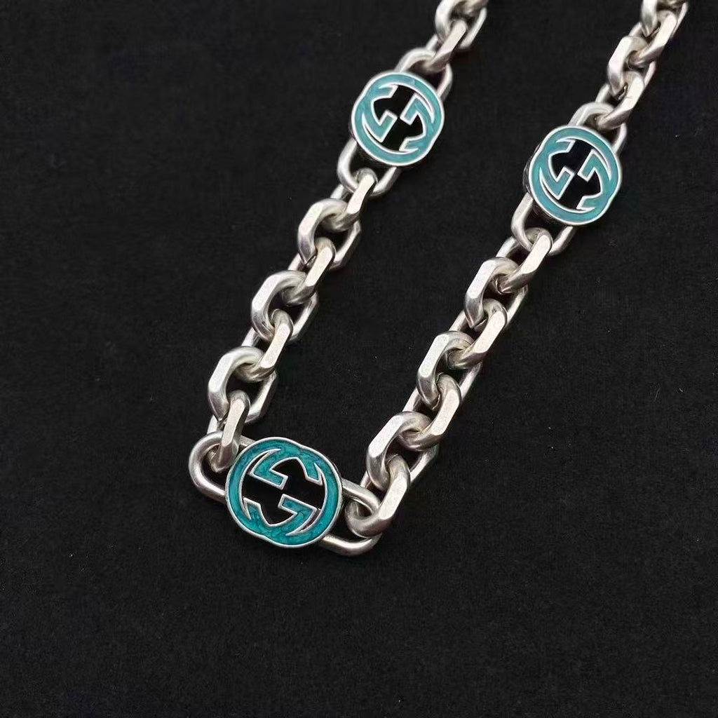 GG925 Silver Enamel Bracelet,Necklace