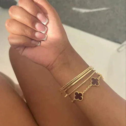 CLOVER Black/Gold Bracelet