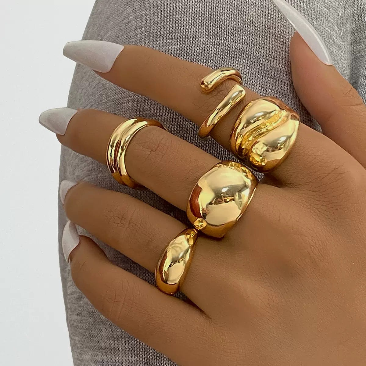 Irregular Line Ring(Five-Piece Set)