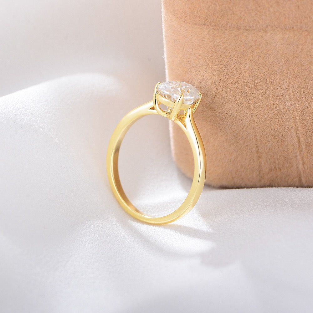 S925 Sterling Silver Zircon Ring(Diameter: 17.4 mm Circumference: 55 mm)