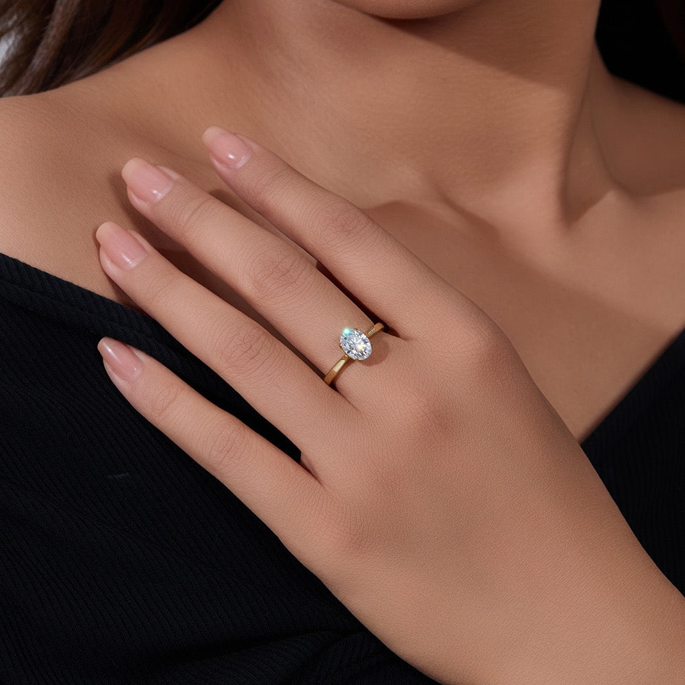 S925 Sterling Silver Zircon Ring(Diameter: 17.4 mm Circumference: 55 mm)