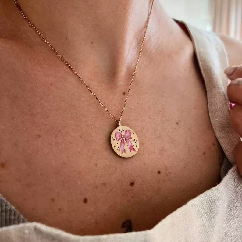 Painted Bow Necklace