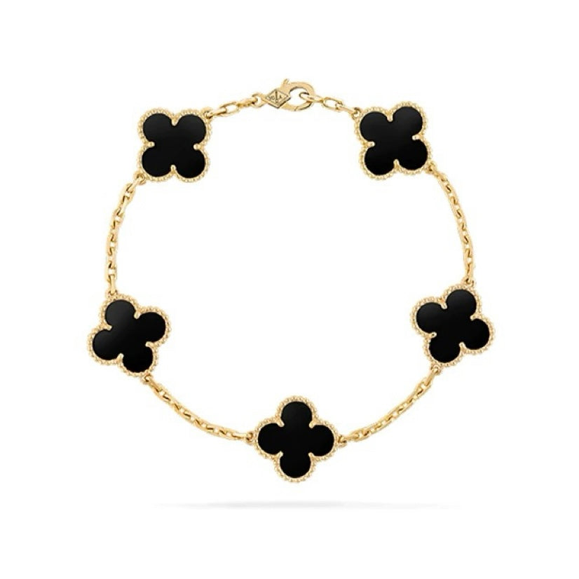 CLOVER Black/Gold Bracelet